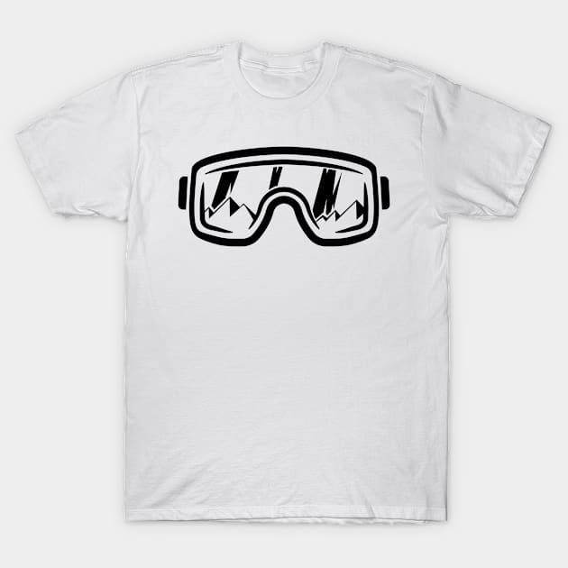 Ski goggles skier snowboard mountains T-Shirt by HBfunshirts